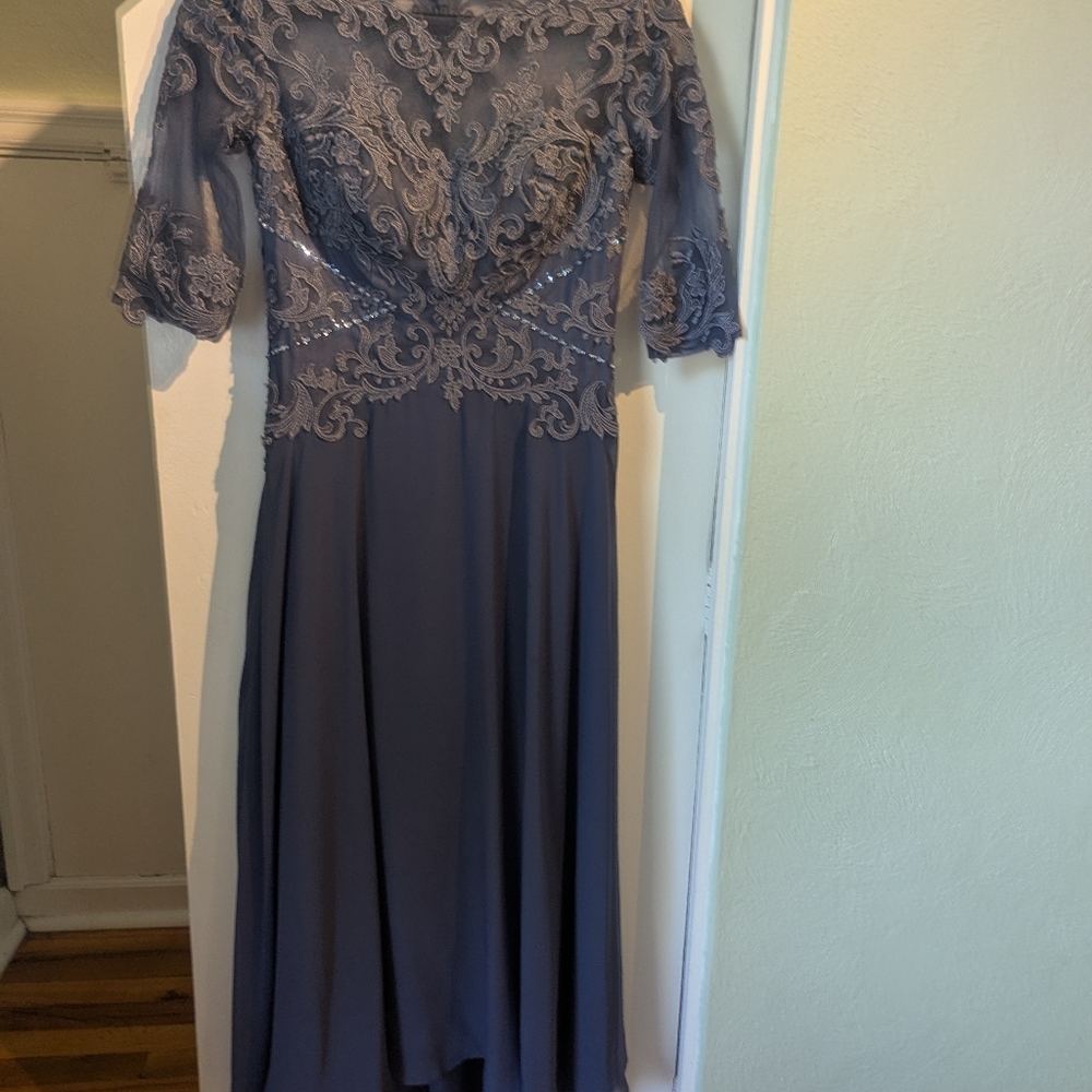 JJs House Long Sleeve Lace Dress in Deep Blue